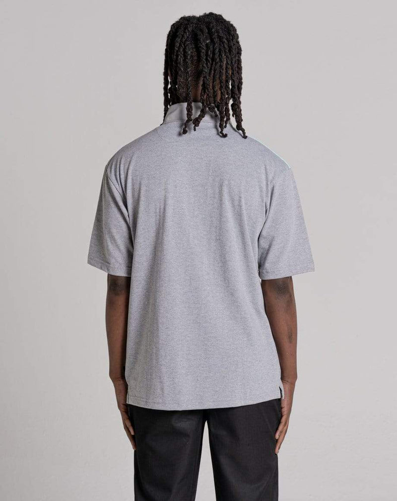 D-STRUCT SQEW MEN'S COLOUR BLOCK RUGBY SHIRT - GREY