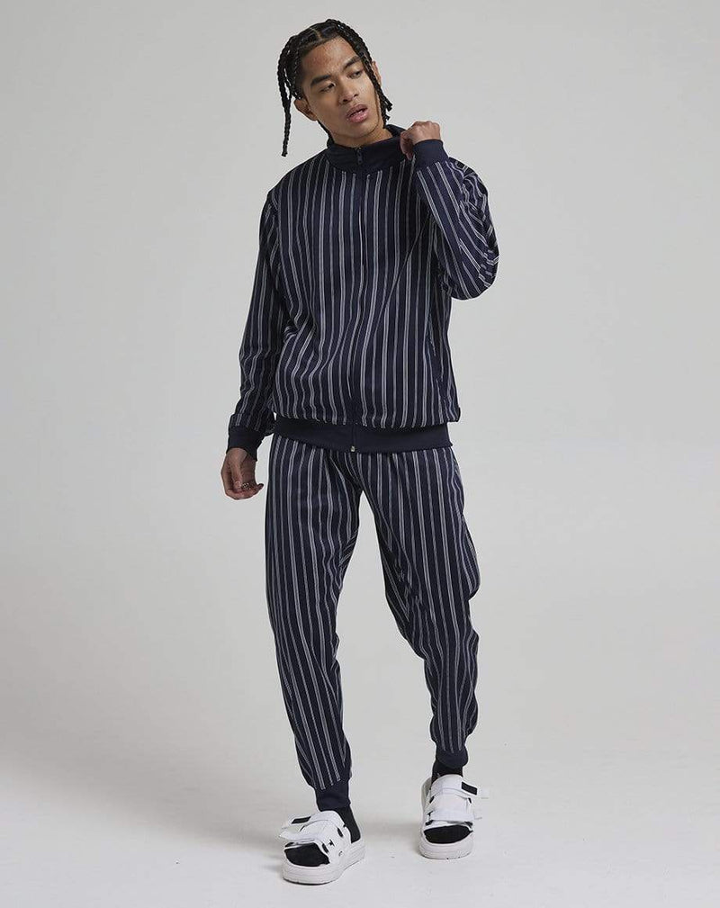 D-STRUCT TIMON MEN'S STRIPE TRACK JACKET | NAVY