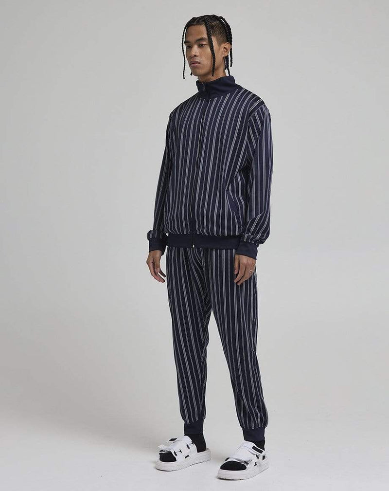 D-STRUCT TIMON MEN'S STRIPE TRACK JACKET | NAVY