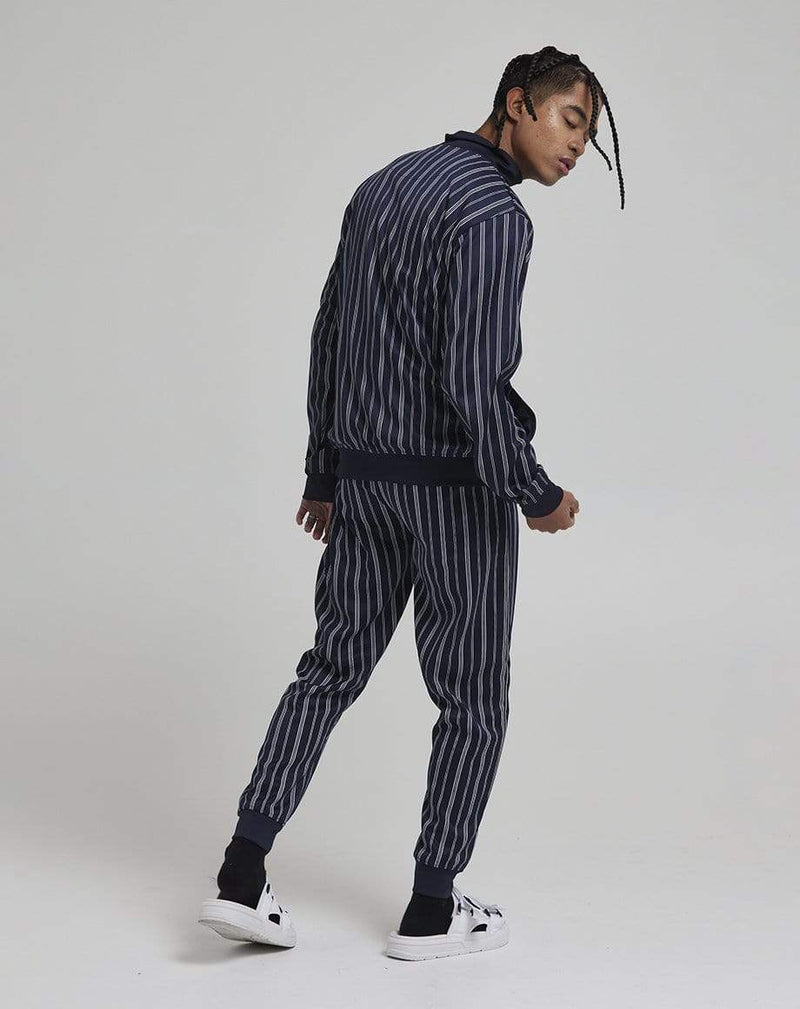 D-STRUCT TIMON MEN'S STRIPE TRACK JACKET | NAVY