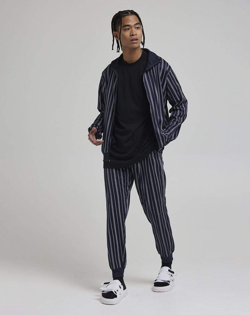 D-STRUCT TIMON MEN'S STRIPE TRACK JACKET | NAVY