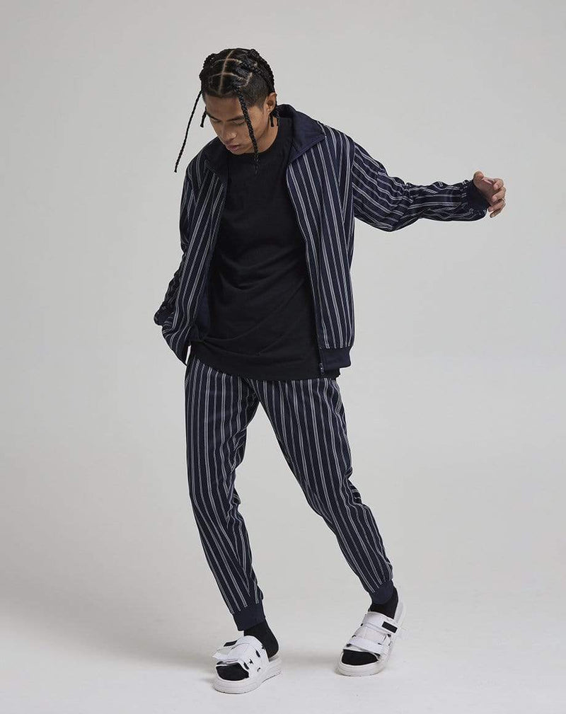 D-STRUCT TIMON MEN'S STRIPE TRACK JACKET | NAVY