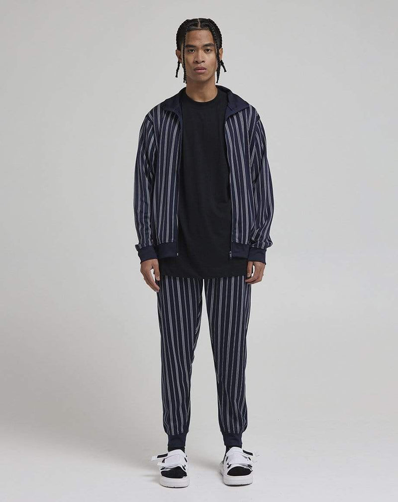 D-STRUCT TIMON MEN'S STRIPE TRACK JACKET | NAVY