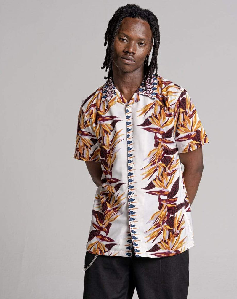 D-STRUCT TONGA UNISEX PRINTED SHIRT - ECRU