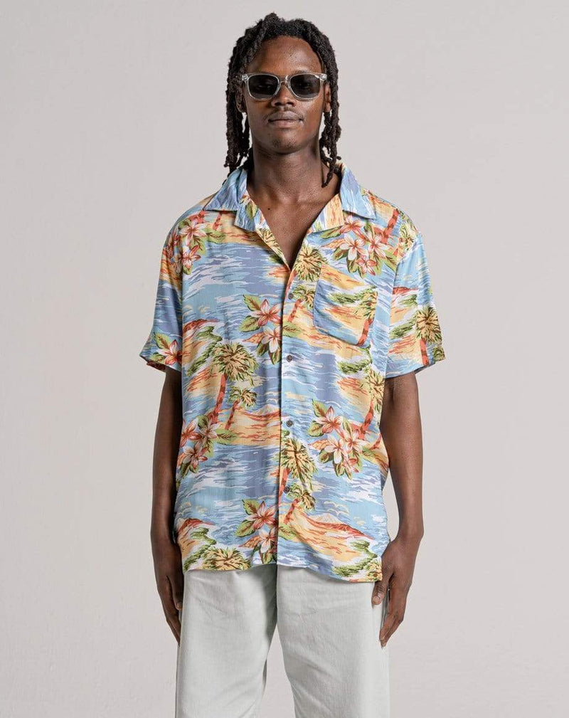 D-STRUCT TRINIDAD UNISEX SHORT SLEEVE PRINTED SHIRT | PALE BLUE