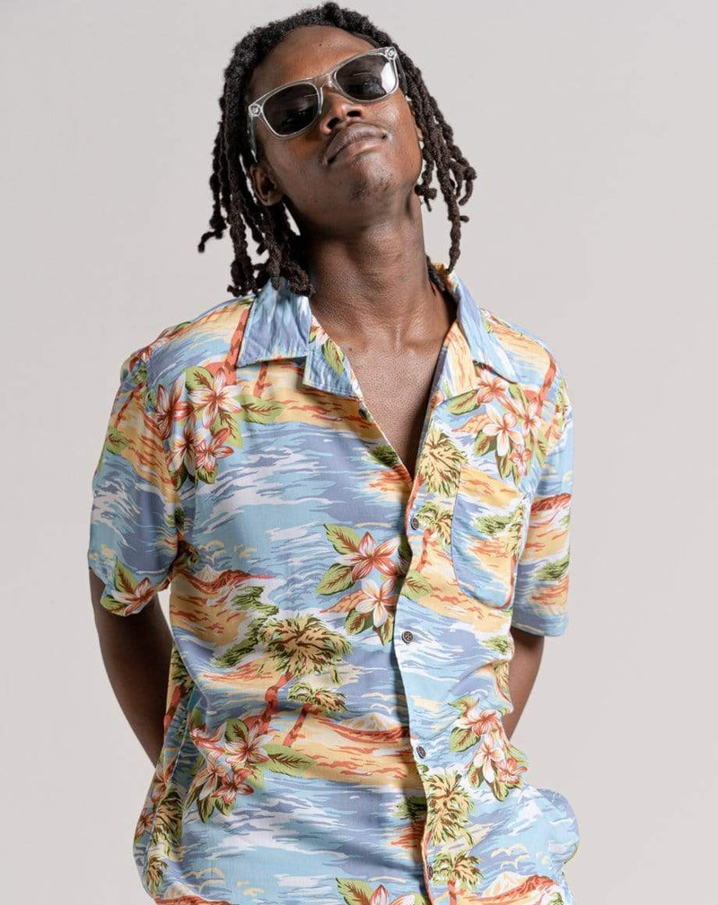 D-STRUCT TRINIDAD UNISEX SHORT SLEEVE PRINTED SHIRT | PALE BLUE