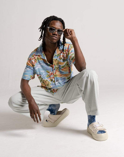 D-STRUCT TRINIDAD UNISEX SHORT SLEEVE PRINTED SHIRT | PALE BLUE