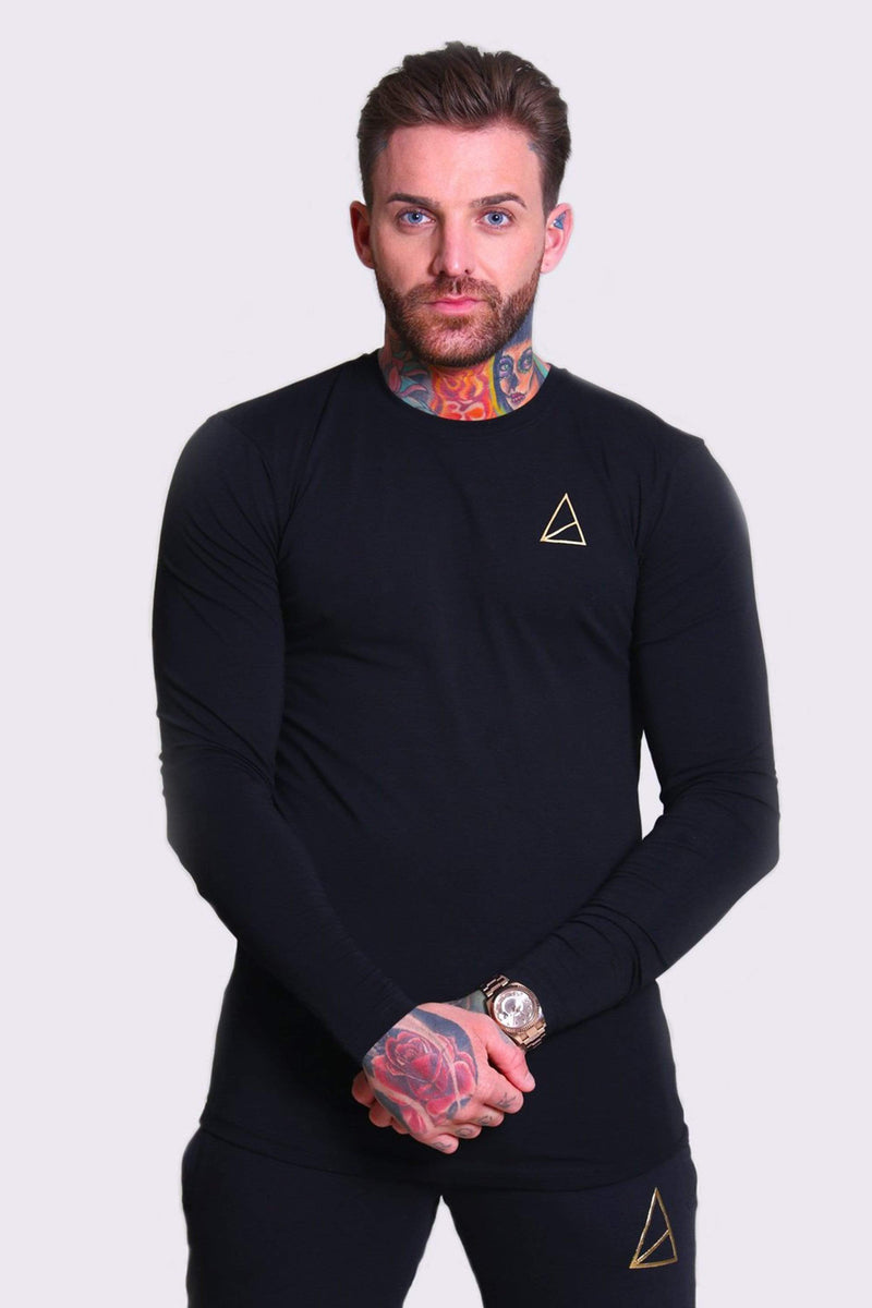 Golden Equation Golden Equation Daimus Long Sleeve Muscle Fit Men's T-Shirt - Black