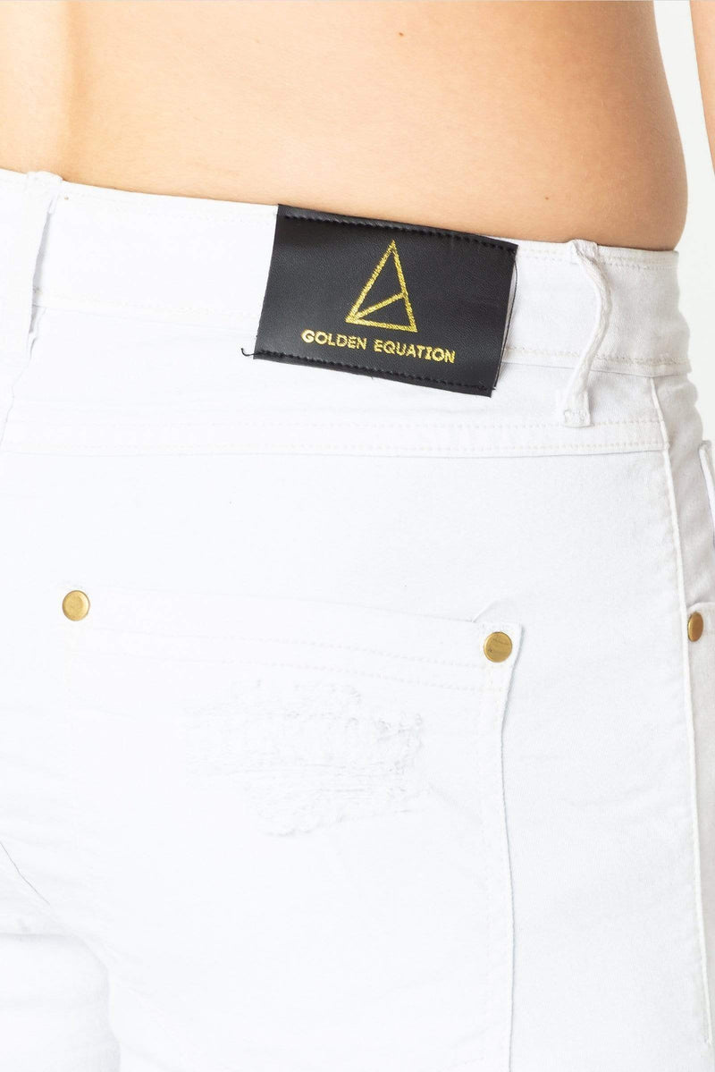 Golden Equation Golden Equation Duke Spray On Men's Denim Shorts - White