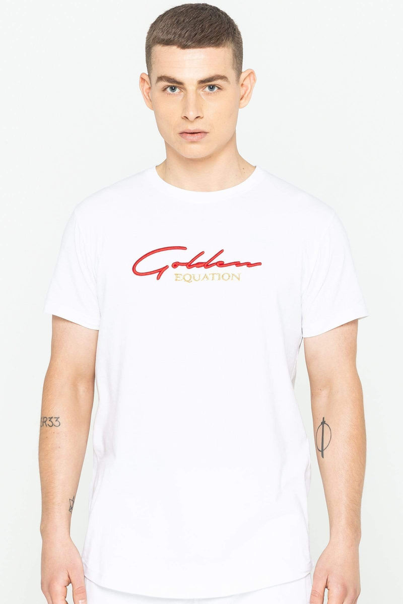 Golden Equation Golden Equation Guide Signature Men's T-Shirt & Shorts Twin Set - White
