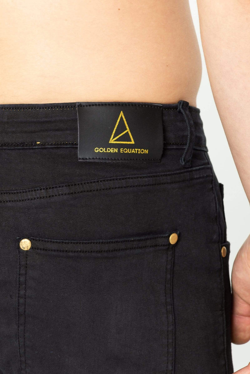 Golden Equation Golden Equation Murry Spray On Men's Denim Shorts - Black