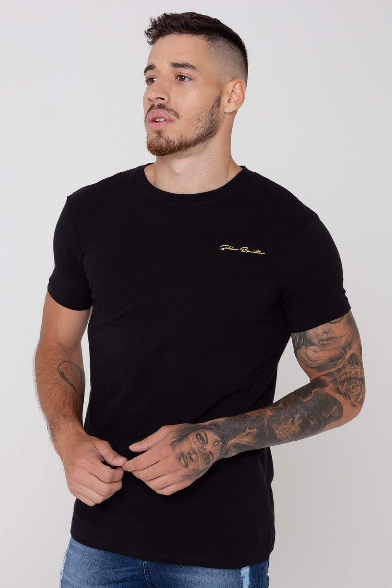 Golden Equation Golden Equation Sign Logo Straight Hem Men's T-Shirt - Black