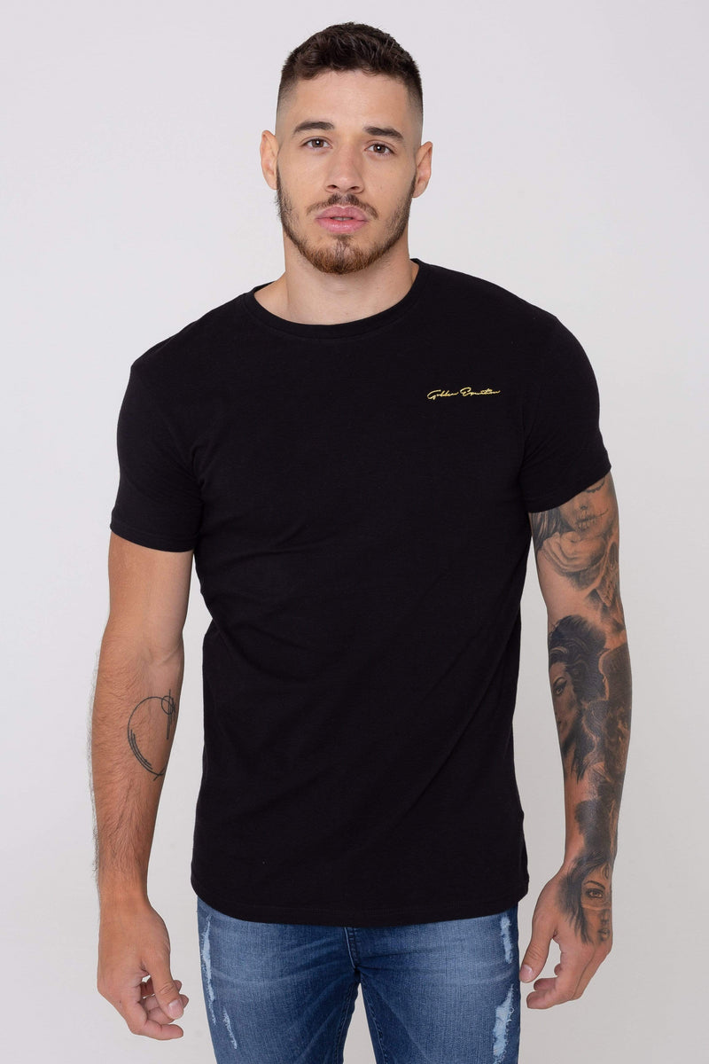 Golden Equation Golden Equation Sign Logo Straight Hem Men's T-Shirt - Black