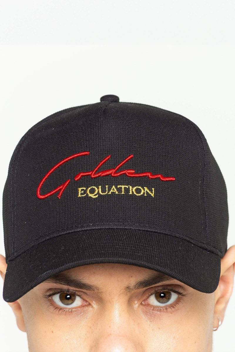 Golden Equation Golden Equation Staple Embroidered Logo Men's Cap - Black