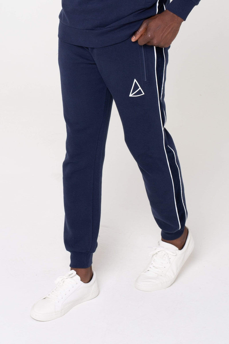 Golden Equation Golden Equation Storm Skinny Fit Cut and Sew Velour Men's Joggers -  Navy
