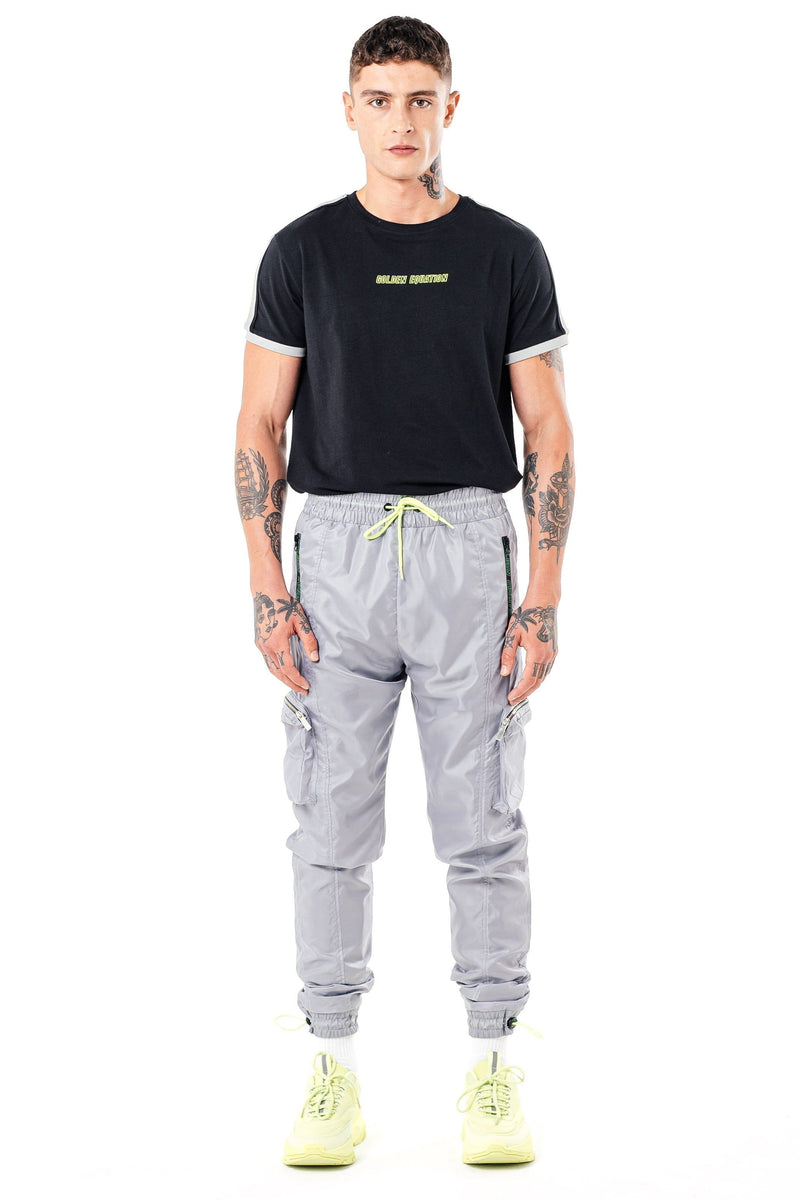Golden Equation Golden Equation Yopal Knit Tape Design Men's T-Shirt - Black