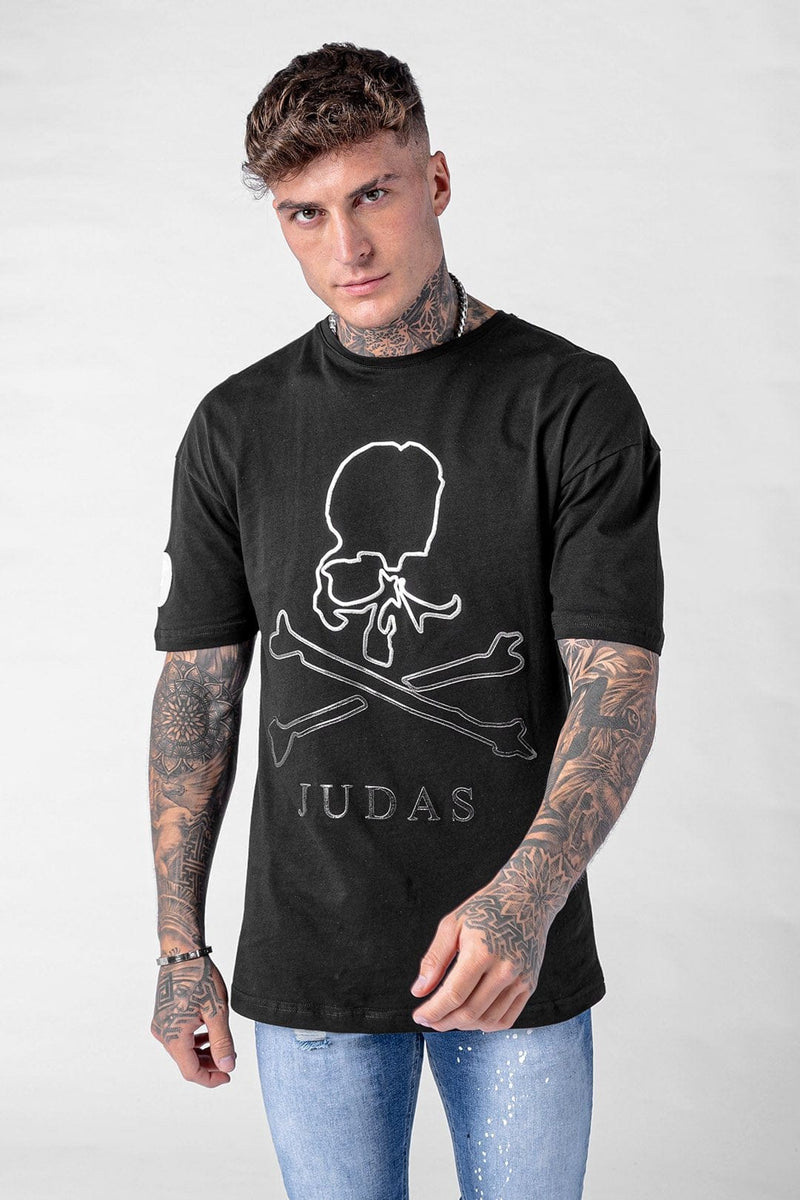 Judas Sinned Clothing Fader Ombre Foil Skull T-Shirt - Black