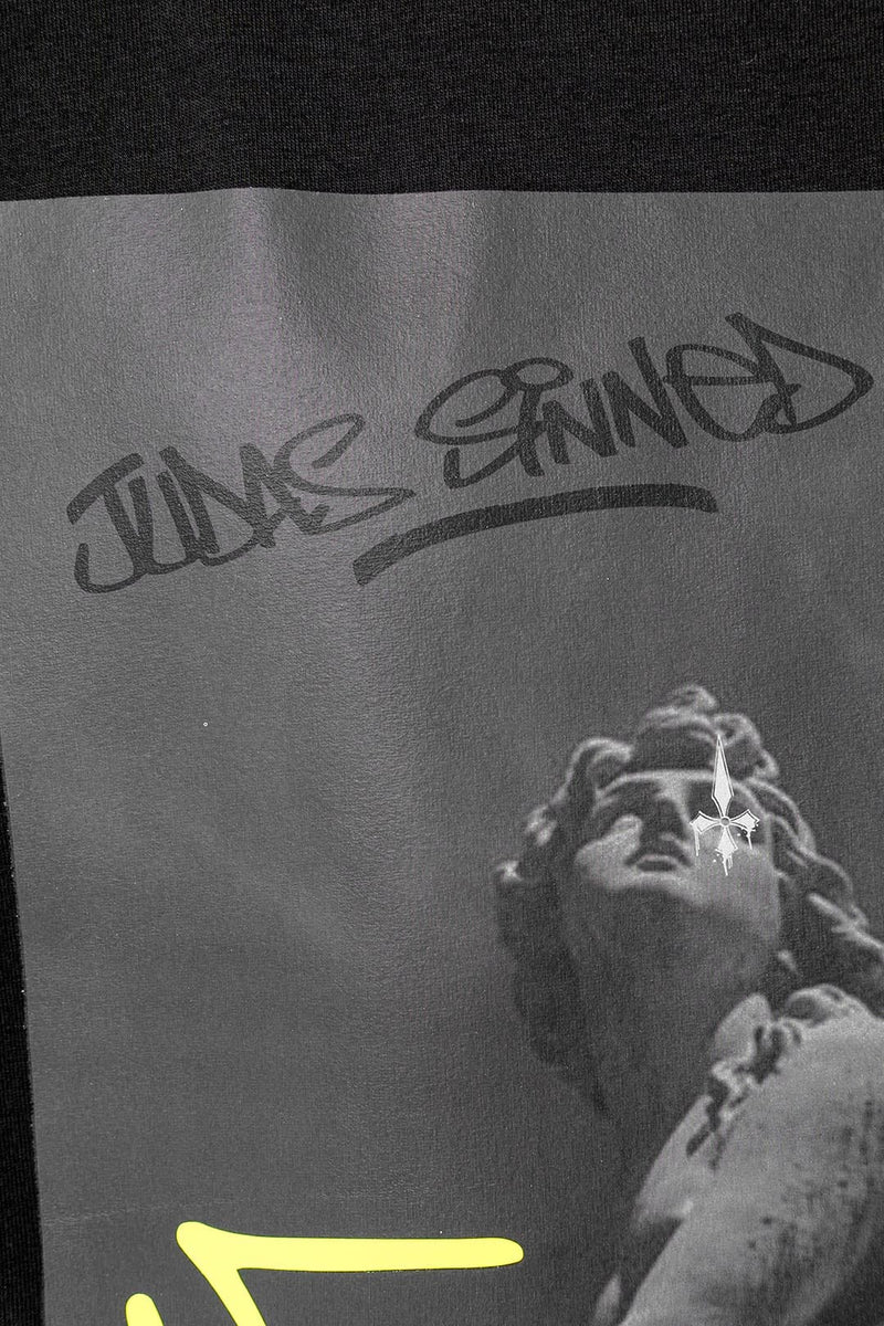Judas Sinned Clothing Fave Graffiti Printed Men's T-Shirt - Black