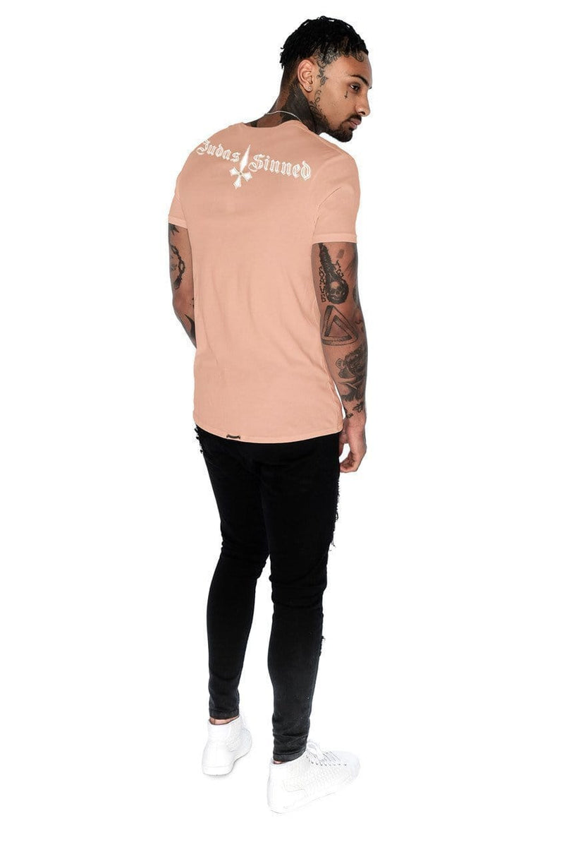 Judas Sinned Clothing Judas Sinned Brand Carrier Men's Crew T-Shirt - Dusty Pink