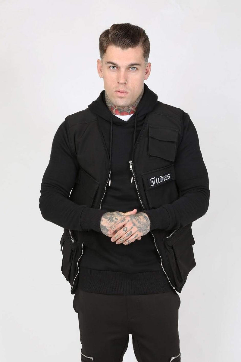 Judas Sinned Clothing Judas Sinned Couver Nylon Pocket Men's Utility Vest - Black