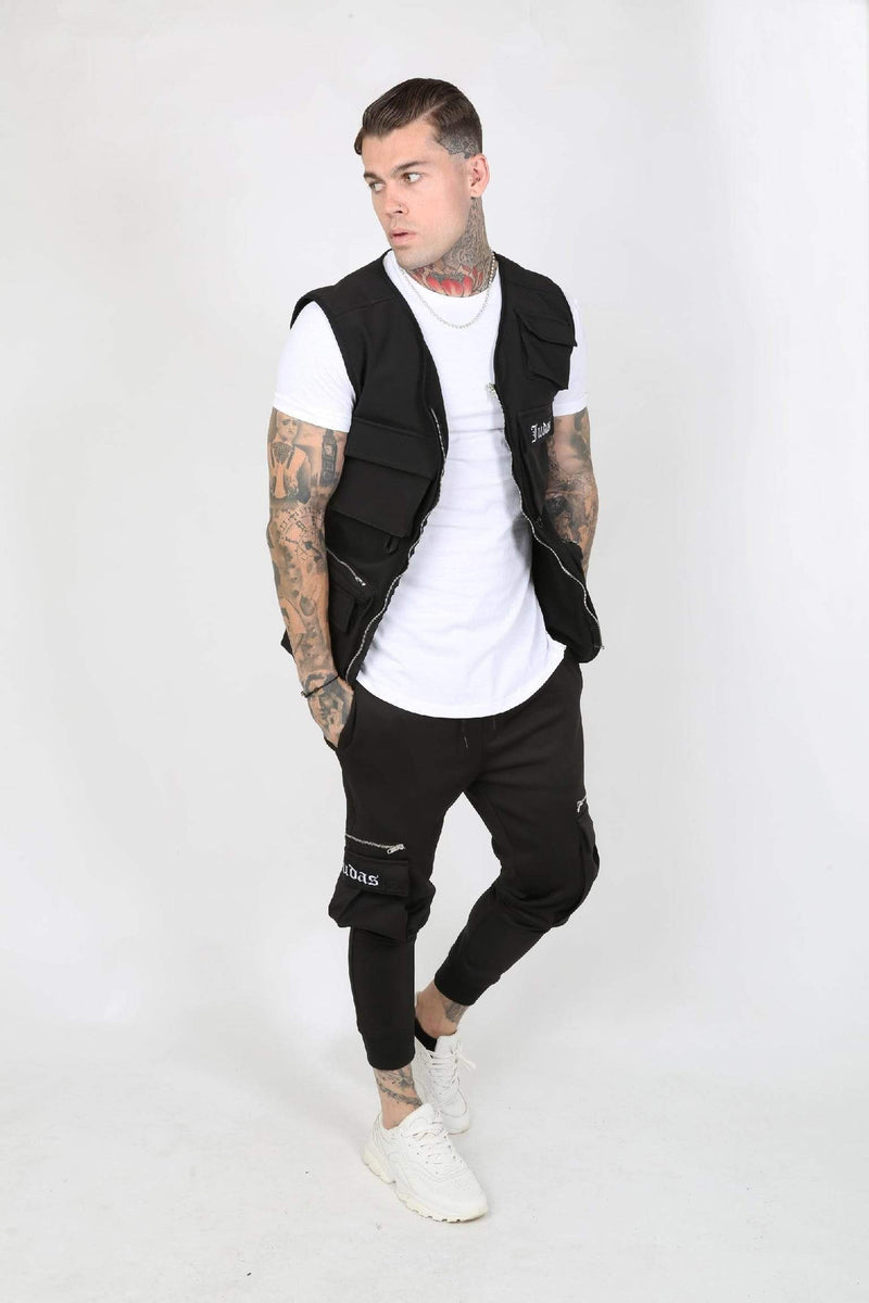 Judas Sinned Clothing Judas Sinned Couver Nylon Pocket Men's Utility Vest - Black