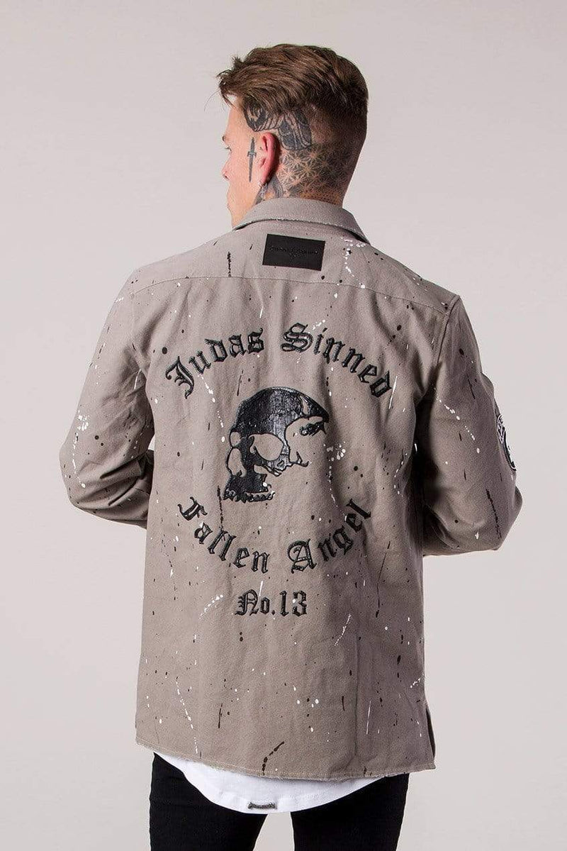 Judas Sinned Clothing Judas Sinned Military Men's Overshirt - Taupe