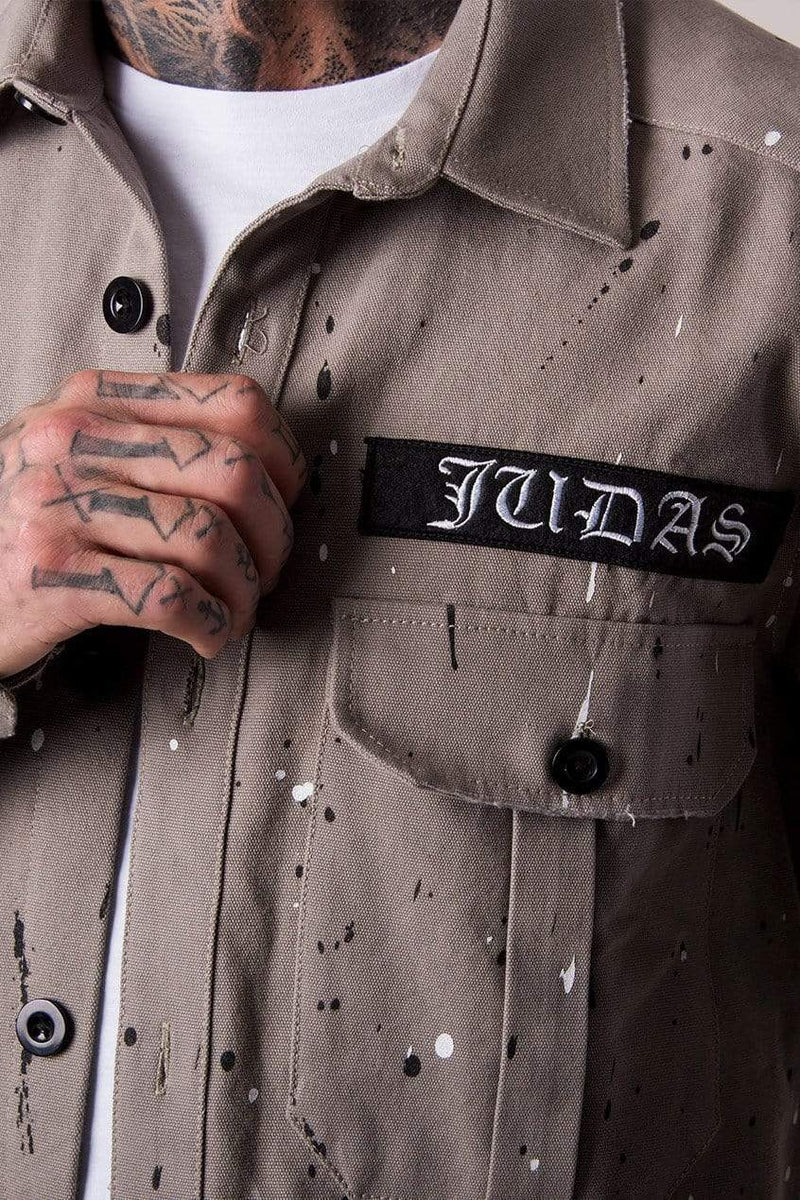 Judas Sinned Clothing Judas Sinned Military Men's Overshirt - Taupe