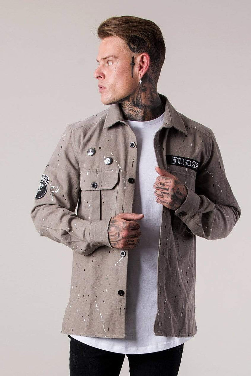 Judas Sinned Clothing Judas Sinned Military Men's Overshirt - Taupe