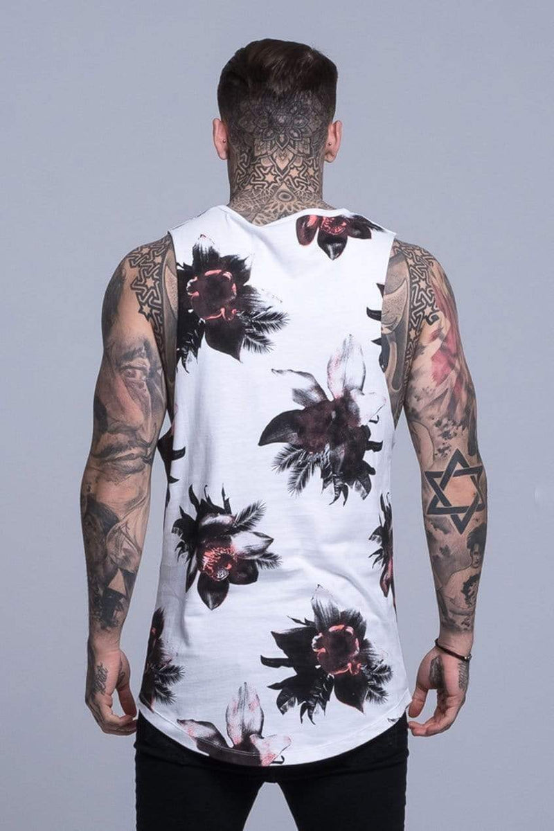 Judas Sinned Clothing Judas Sinned Orchid Print Rock Men's Vest - White