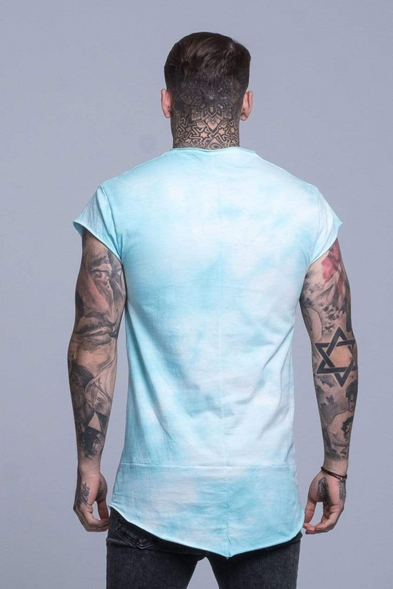 Judas Sinned Clothing Judas Sinned Outline Grunge Men's T-Shirt - Aqua