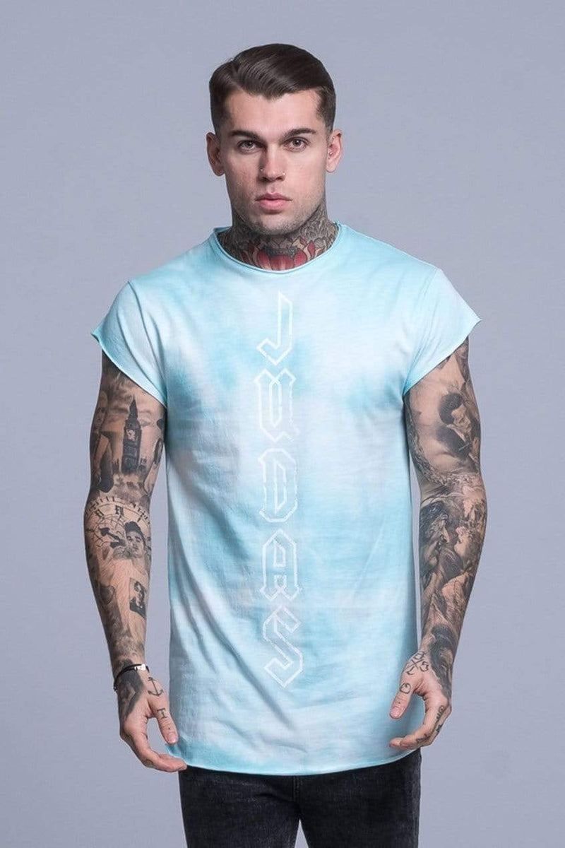 Judas Sinned Clothing Judas Sinned Outline Grunge Men's T-Shirt - Aqua