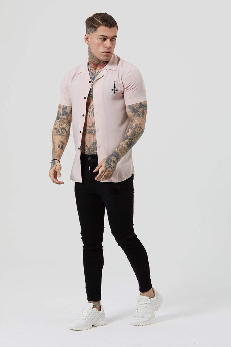 Judas Sinned Clothing Judas Sinned Res Plain Resort Men's Shirt - Rose