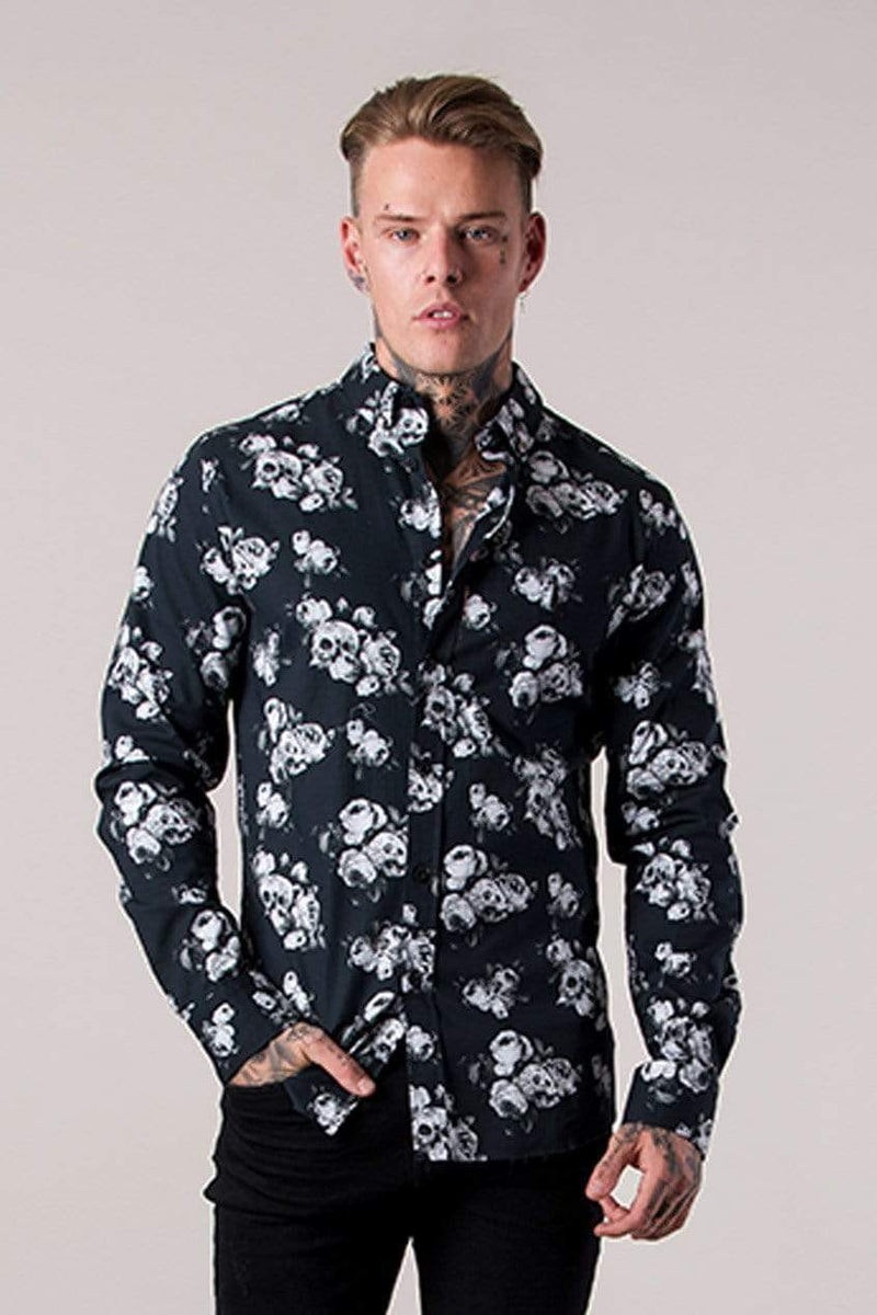 Judas Sinned Clothing Judas Sinned Rose Longsleeve Men's Shirt - Black