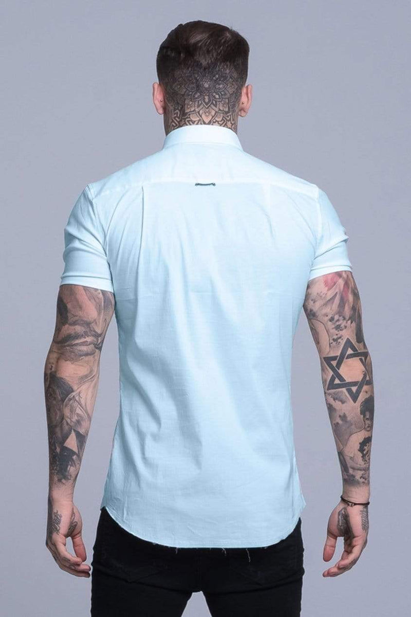 Judas Sinned Clothing Judas Sinned Smart Short Sleeved Disciple Men's Shirt - Light Blue