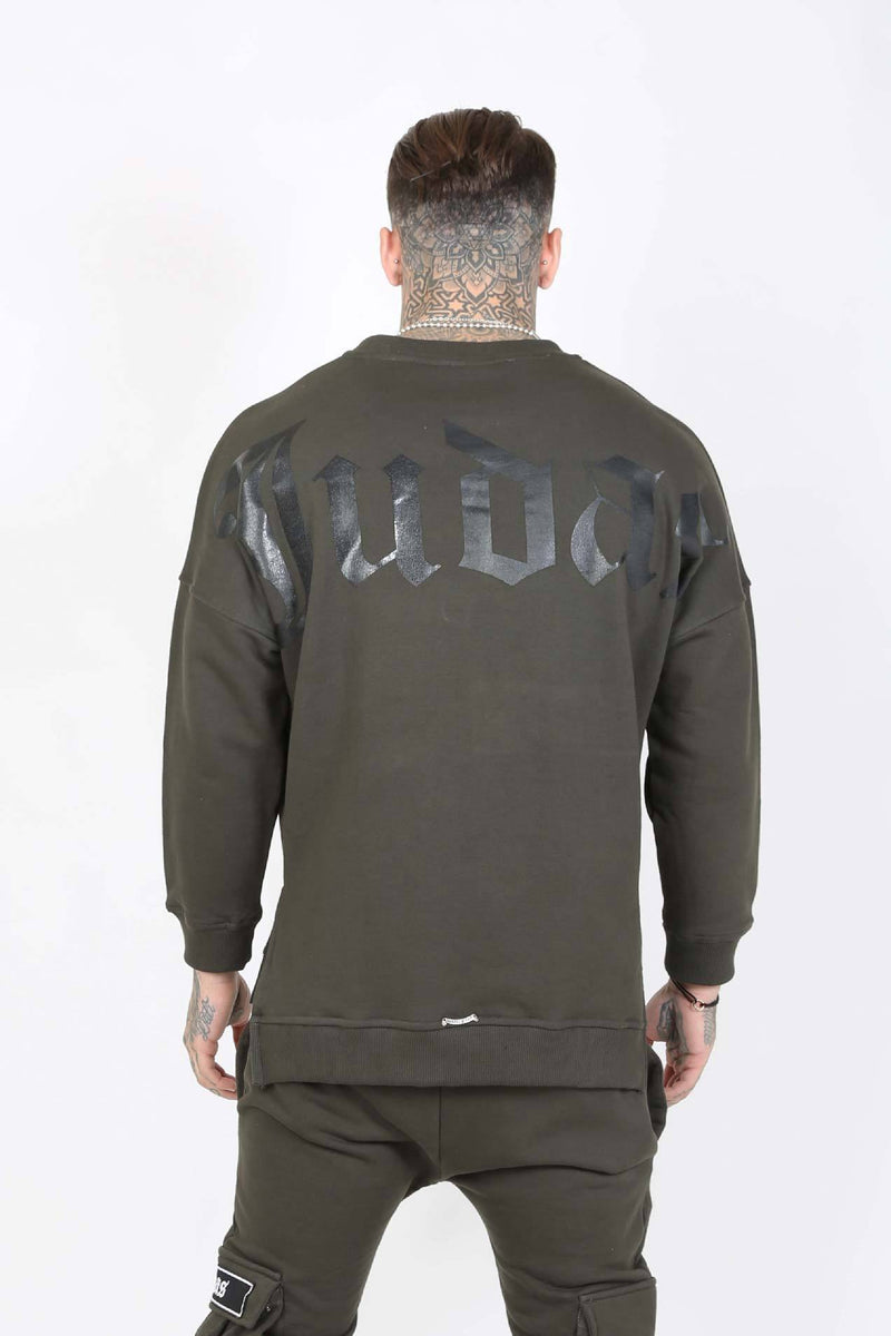 Judas Sinned Clothing Judas Sinned Uti Split Hem Pocket Utility Men's Sweatshirt - Utility Green