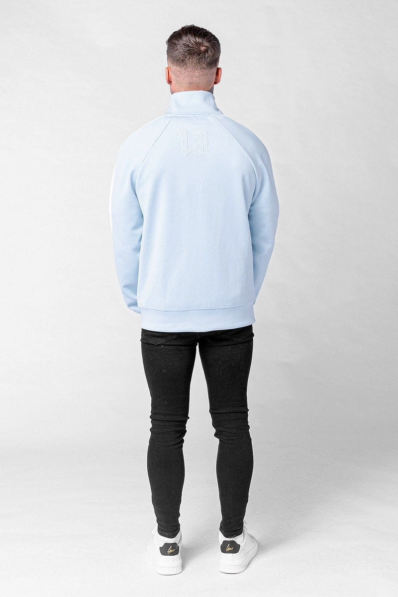 Judas Sinned Clothing Match Zip Sleeve Stripe Men's Track Top - Baby Blue