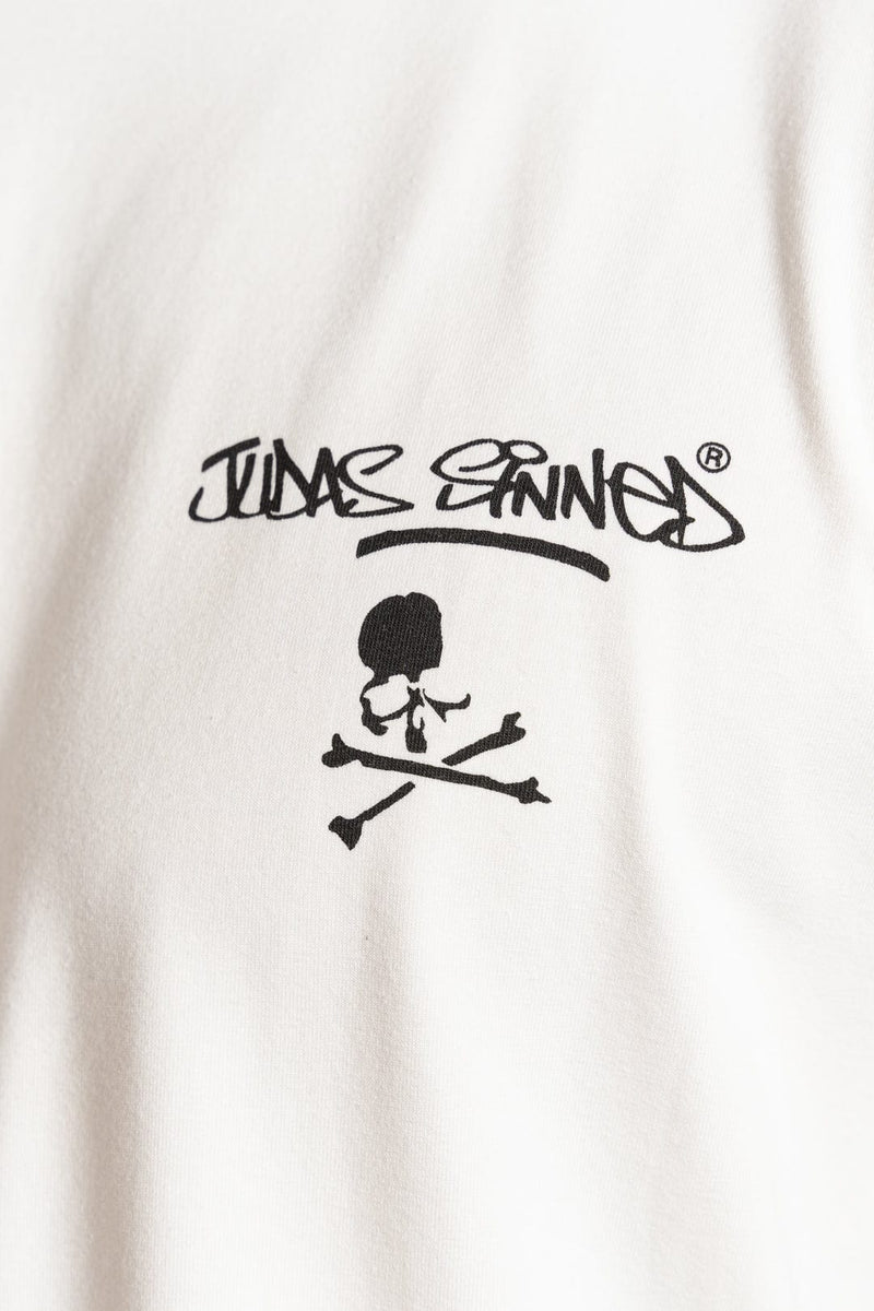 Judas Sinned Clothing Tag Tour Crystal Print Men's T-Shirt - Cream
