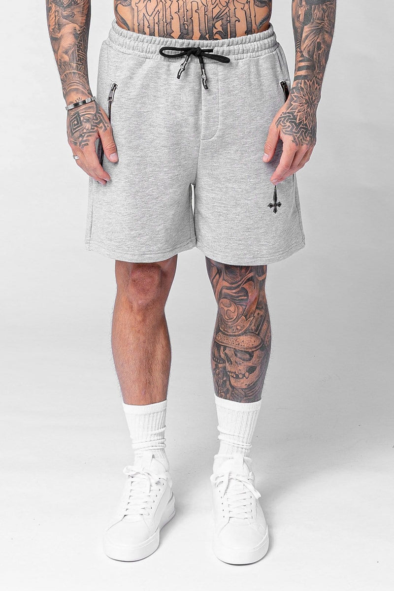 Judas Sinned Clothing Vanna Essential Men's Jogger Shorts - Grey Marl